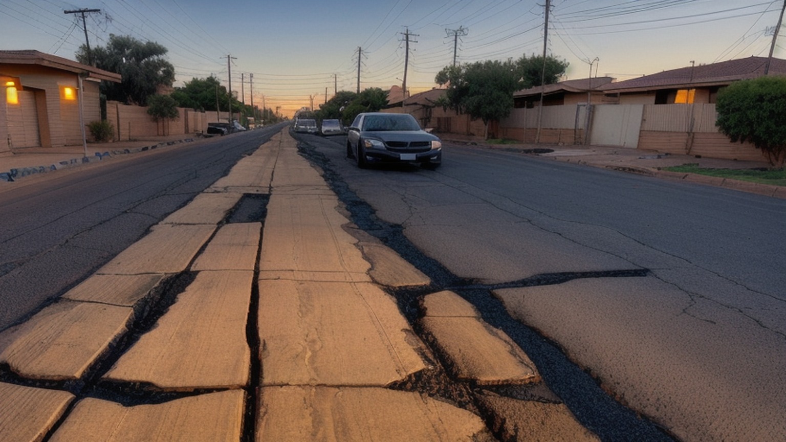 Editorial illustration of wide eye level shot along kingfisher road in germiston