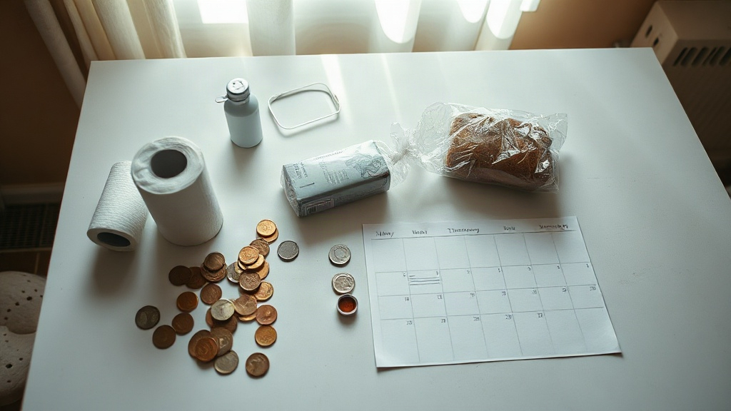 Editorial illustration of kitchen table in a south african township home