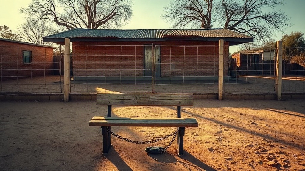 Editorial illustration of 200 people found chained at unregistered Mpumalanga rehab centre as couple arrested